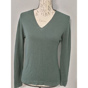 Women's EXPRESS Dark Green V-Neck Sweater M